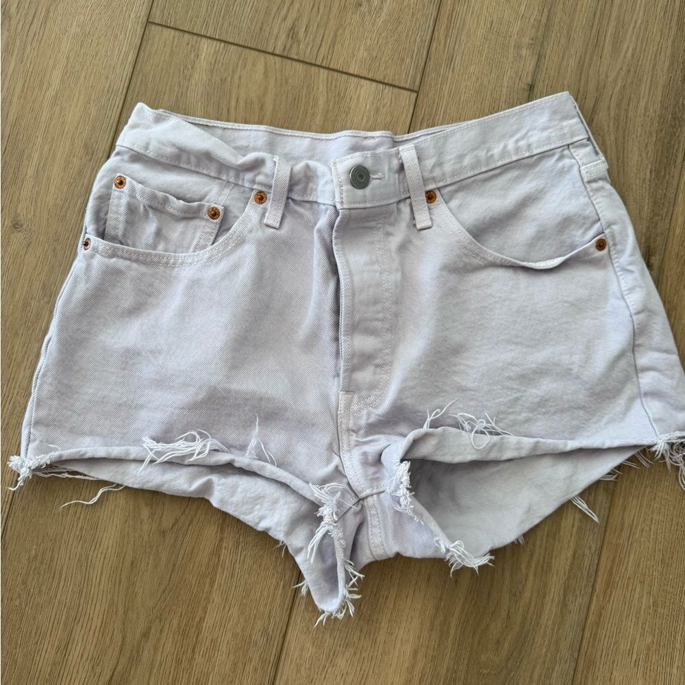 Levi's Women's Frayed Lilac Jean Shorts - Size 30